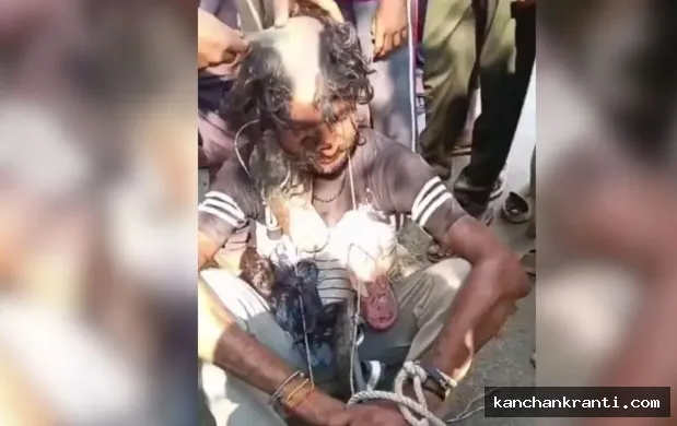 मोबाइल चोरी के शक में युवक का सिर मुंडवाकर और जूतों की माला पहनाकर गांव में घुमाया, पिता-पुत्र समेत 3 गिरफ्तार