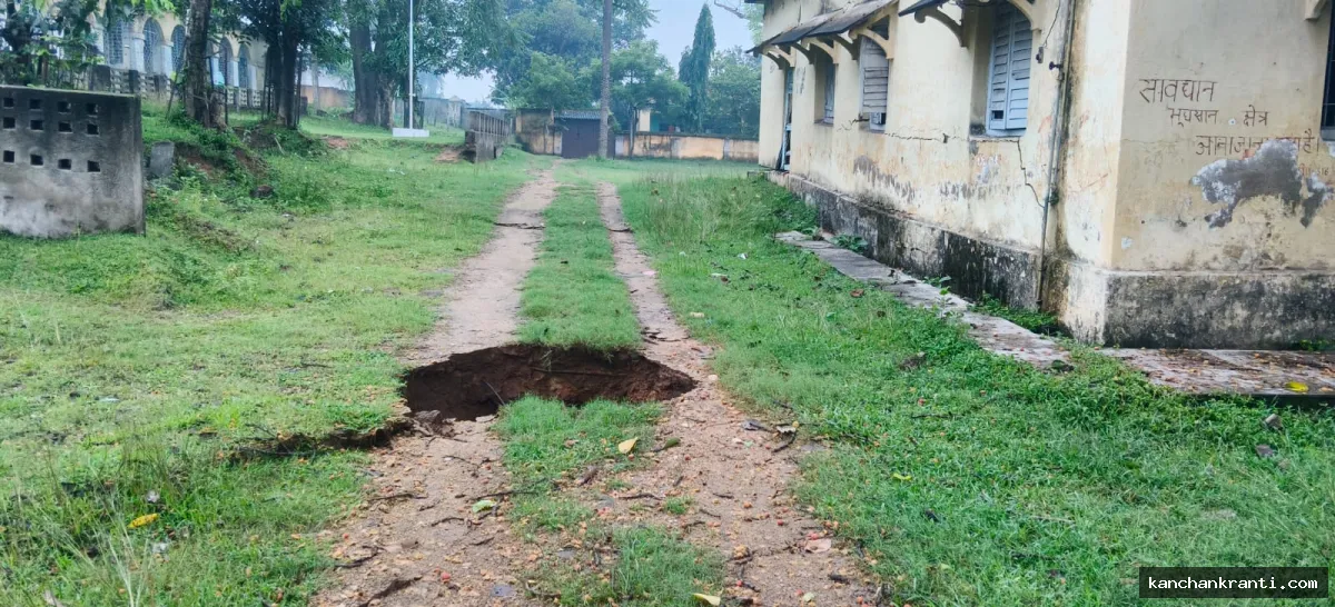 गिरिडीह सीसीएल कोलियरी के लंकास्टर अस्पताल परिसर में भीषण भू-धंसान: सड़कें फटीं, भवनों में दरार