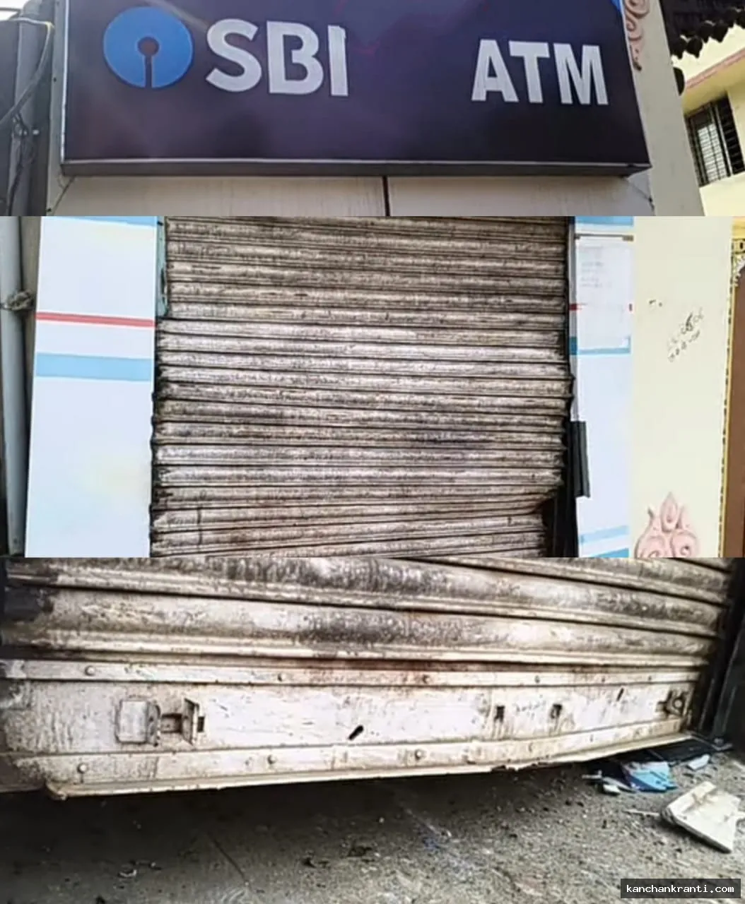 BIG BREAKING : एटीएम बूथ का शटर काटकर एसबीआई की एटीएम उखाड़ ले गए चोर