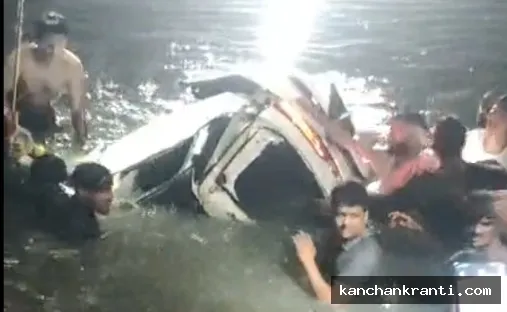 कप्तान पुल की रेलिंग तोड़ सौरा नदी में गिरी फॉर्च्यूनर, पूर्व सांसद के करीबी रिश्तेदार की मौत